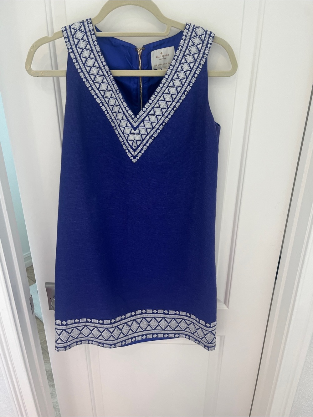 Kate spade purple and white shift dress